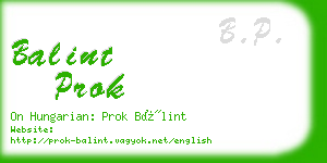 balint prok business card